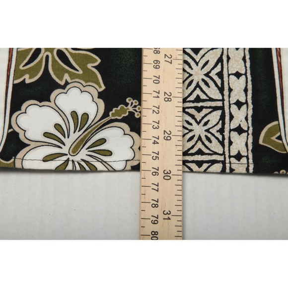 Hilo Hattie Hawaiian Original Shirt Mens XL Green Black Surfboard Floral Hawaii - Picture 8 of 9